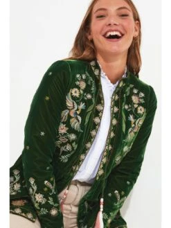 Joe Browns Embroidered Tassel Detail Boutique Jacket - Green -Modish Muse VNE6F SQ4 0000000047 GREEN MDd