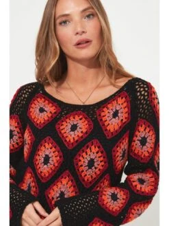 Joe Browns Crochet Jumper - Orange -Modish Muse VNE6H SQ4 0000000198 ORANGE MDd