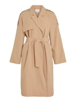 Vila Videssa Long Trench Coat - Brown -Modish Muse VNFY5 SQ5 0000000143 BROWN MDd
