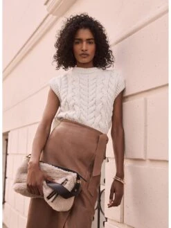 Mint Velvet Cable Tabard -Modish Muse VNMGG SQ3 0000000067 CREAM MDo