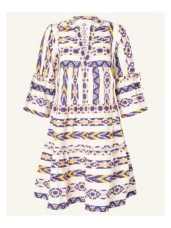 Accessorize Printed Jacquard Flute Sleeve Dress - Multi -Modish Muse VNQ2E SQ3 0000000076 YELLOW MDo
