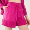 Accessorize Shell Broderie Shorts - Pink -Modish Muse VNQ3F SQ1 0000000063 PINK MDf