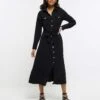 River Island Utility Belted Midi Dress - Black -Modish Muse VNTQ6 SQ1 0000000004 BLACK MDf