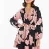 Quiz Black Floral Wrap Skater Dress -Modish Muse VNVFR SQ1 0000000004 BLACK MDf