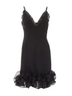 Quiz Black Ruffle Bodycon Mini Dress -Modish Muse VNVH3 SQ5 0000000004 BLACK MDd1