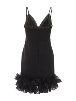 Quiz Black Ruffle Bodycon Mini Dress -Modish Muse VNVH3 SQ6 0000000004 BLACK MDd2