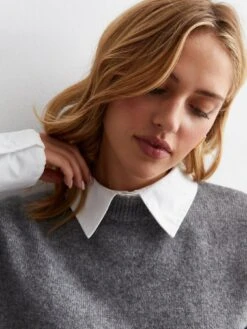 New Look Grey 2 In 1 Long Sleeve Shirt Jumper -Modish Muse VNWP5 SQ4 0000000005 GREY MDd