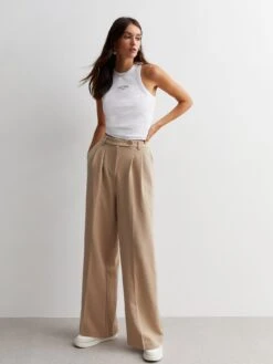 New Look Stone Wide Leg Trousers -Modish Muse VNWU9 SQ3 0000000108 BEIGE MDo