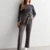 New Look Dark Grey High Waist Paperbag Trousers -Modish Muse VNWVZ SQ1 0000000070 DARK GREY MDf