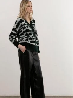 Religion Oversized Cosy Animal Printed Intarsia Cardigan - Grey -Modish Muse VO0V4 SQ4 0000000005 GREY MDd