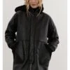 Religion Black Shearling And Leather Look Hooded Coat - Black -Modish Muse VO0W7 SQ1 0000000004 BLACK MDf