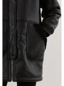 Religion Black Shearling And Leather Look Hooded Coat - Black -Modish Muse VO0W7 SQ6 0000000004 BLACK MDd2
