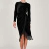 Monsoon Flossie Velvet Fringe Dress - Black -Modish Muse VO5JO SQ1 0000000004 BLACK MDf