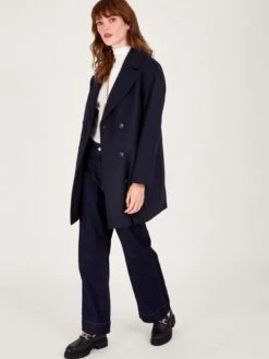 Monsoon Madi Short Double Breasted Coat -Modish Muse VO5JS SQ3 0000000048 NAVY MDo