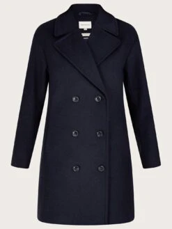 Monsoon Madi Short Double Breasted Coat -Modish Muse VO5JS SQ4 0000000048 NAVY MDd