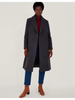 Monsoon Bobbie Boucle Coat - Grey -Modish Muse VO5KE SQ3 0000000005 GREY MDo