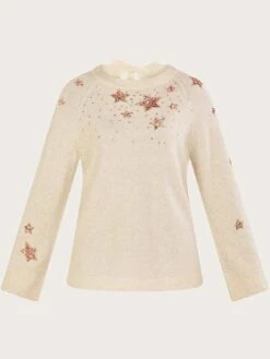 Monsoon Serenity Star Jumper -Modish Muse VO5KM SQ4 0000000013 WHITE MDd