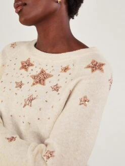 Monsoon Serenity Star Jumper -Modish Muse VO5KM SQ5 0000000013 WHITE MDd1