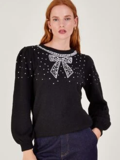 Monsoon Betsy Bow Jumper