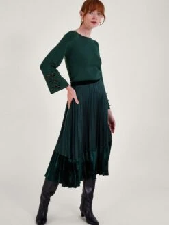 Monsoon Blair Bow Jumper -Modish Muse VO5KY SQ3 0000000047 GREEN MDo