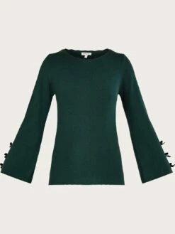 Monsoon Blair Bow Jumper -Modish Muse VO5KY SQ4 0000000047 GREEN MDd