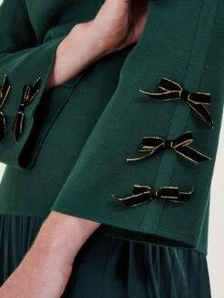 Monsoon Blair Bow Jumper -Modish Muse VO5KY SQ5 0000000047 GREEN MDd1