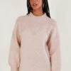 Monsoon Pattern Neck Jumper -Modish Muse VO5KZ SQ1 0000000063 PINK MDf