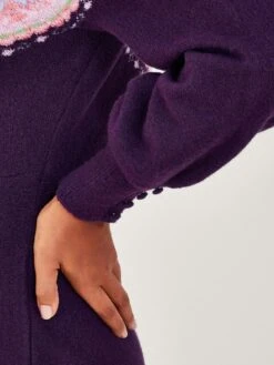 Monsoon Fairisle Dress - Purple -Modish Muse VO5M9 SQ5 0000000039 PURPLE MDd1