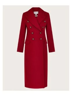 Monsoon Daria Double Breasted Coat - Red -Modish Muse VO5ON SQ3 0000000017 RED MDo