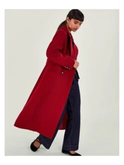 Monsoon Daria Double Breasted Coat - Red -Modish Muse VO5ON SQ4 0000000017 RED MDd