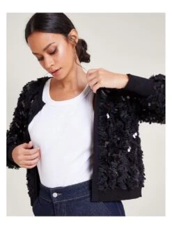 Monsoon Sienna Sequin Cardi -Modish Muse VO5RD SQ5 0000000004 BLACK MDd1