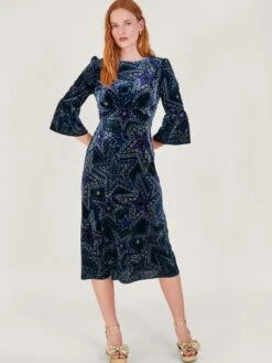 Monsoon Serenity Velvet Dress