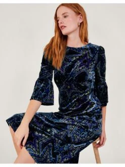 Monsoon Serenity Velvet Dress -Modish Muse VO5RW SQ4 0000000004 BLACK MDd