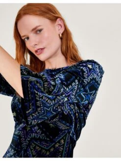 Monsoon Serenity Velvet Dress -Modish Muse VO5RW SQ5 0000000004 BLACK MDd1