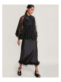 Monsoon Luana Lace Cape -Modish Muse VO5U7 SQ3 0000000004 BLACK MDo