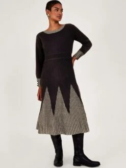 Monsoon Lo Lurex Pleat Dress