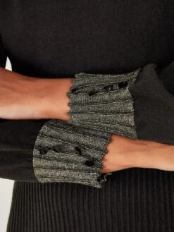 Monsoon Lo Lurex Pleat Dress -Modish Muse VO5V0 SQ5 0000000004 BLACK MDd1