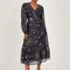 Monsoon Cassie Zodiac Midi Dress -Modish Muse VO5W0 SQ1 0000000048 NAVY MDf