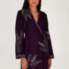 Monsoon Navi Emb Velvet Dress -Modish Muse VO5W2 SQ1 0000000039 PURPLE MDf