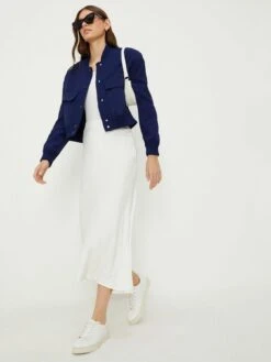 Dorothy Perkins Bomber Jacket - Navy -Modish Muse VOGUM SQ3 0000000020 BLUE MDo