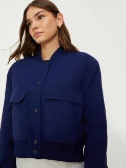 Dorothy Perkins Bomber Jacket - Navy -Modish Muse VOGUM SQ4 0000000020 BLUE MDd