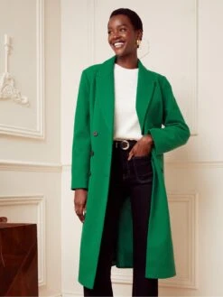 Love & Roses Wool Look Double Breasted Overcoat - Green -Modish Muse VOYHZ SQ4 0000000047 GREEN MDd