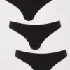 Brave Soul Ladies 3 Pack Thongs - Black -Modish Muse VOYL2 SQ1 0000000004 BLACK PKf