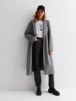 New Look Grey Formal Longline Coat -Modish Muse VP28S SQ3 0000000005 GREY MDo