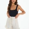 Quiz Stone Textured Frill Shorts