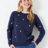 Crew Clothing Lavender Embroidered Jumper - Blue -Modish Muse VP7DW SQ1 0000000020 BLUE MDf