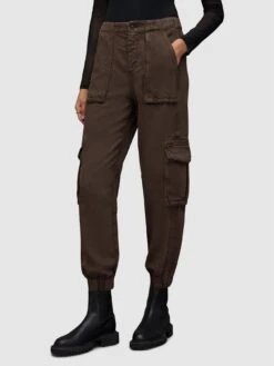 AllSaints Frieda Tencel Trousers - Warm Cacao Brown