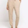 River Island Soft Brushed Tie Jogger - Brown -Modish Muse VPEVN SQ1 0000000143 BROWN MDf