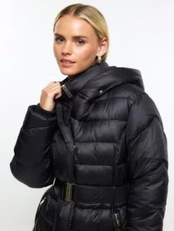 RI Petite Petite Shawl Slim Padded Coat - Black -Modish Muse VPEWK SQ4 0000000004 BLACK MDd