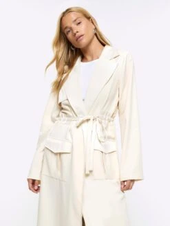 River Island Utility Satin Contrast Jacket - Cream -Modish Muse VPEWT SQ4 0000000067 CREAM MDd